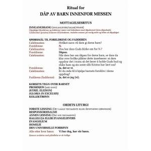 Dåp av barn innenfor messen (ritual) - enkelthefte