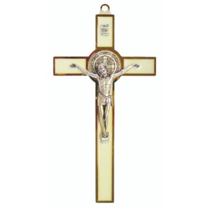 Krusifiks, St. Benedikt, selvlysende, 19 cm
