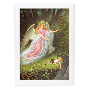 Plakat med ramme - Skytsengel, gutt