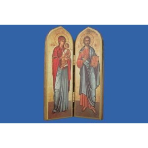 Diptyk. Maria og Jesus. 13.5X8.5 cm