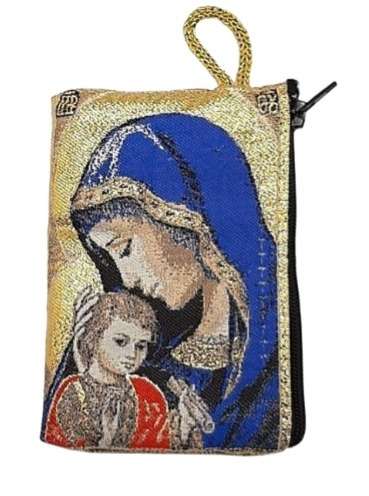 Rosenkransetui 7x10 cm - Maria m barnet, blå
