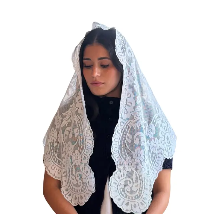 Mantilla, Hvit ~ Miskunnhetens Jomfru - Bilde 3