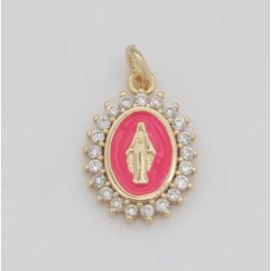 Mirakuløs medaljong, rosa emalje